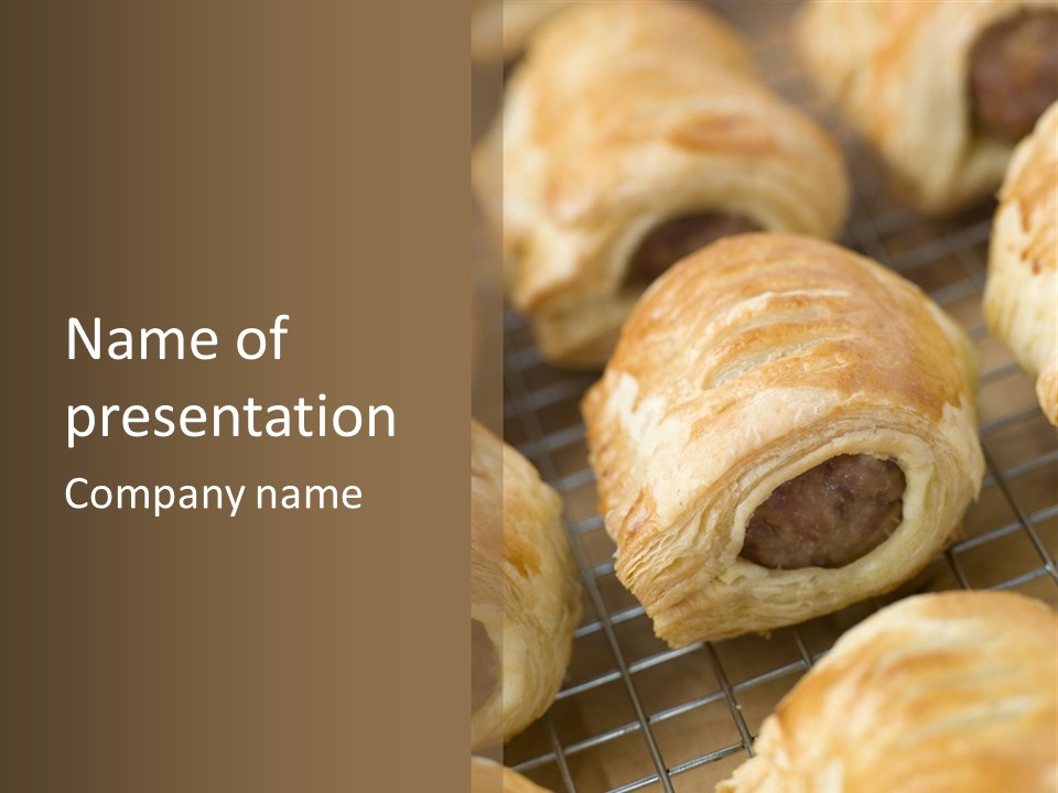 Sausage Rolls On A Cooling Rack PowerPoint Template