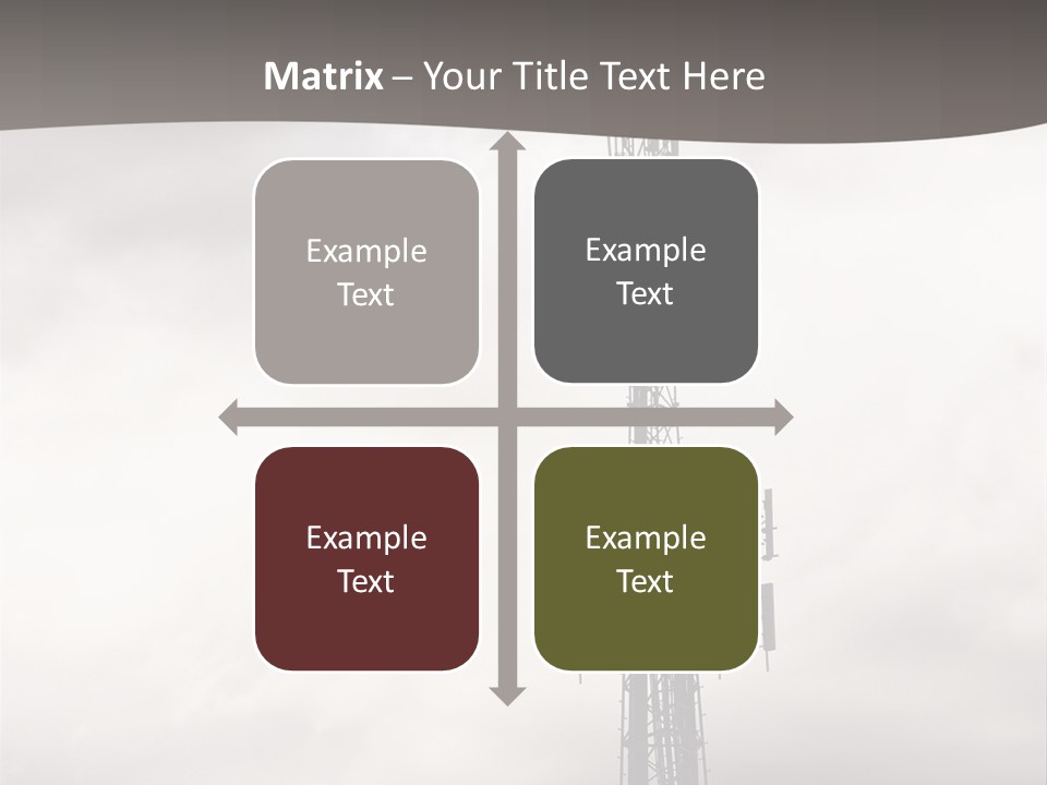 Communication Tower Against Gray Cloudy Sky PowerPoint Template