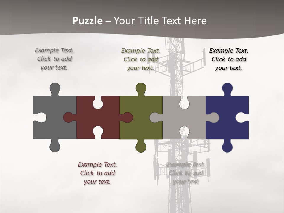 Communication Tower Against Gray Cloudy Sky PowerPoint Template