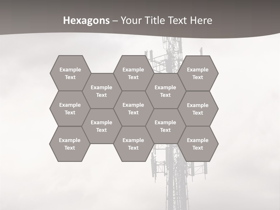 Communication Tower Against Gray Cloudy Sky PowerPoint Template