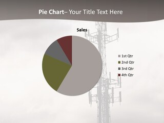 Communication Tower Against Gray Cloudy Sky PowerPoint Template