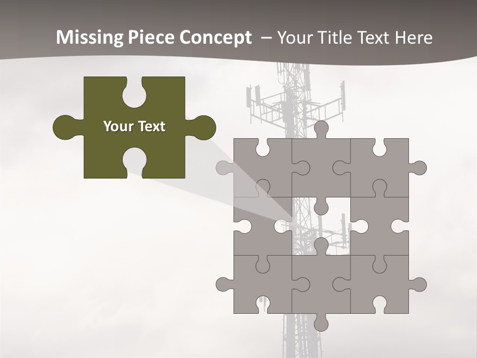 Communication Tower Against Gray Cloudy Sky PowerPoint Template