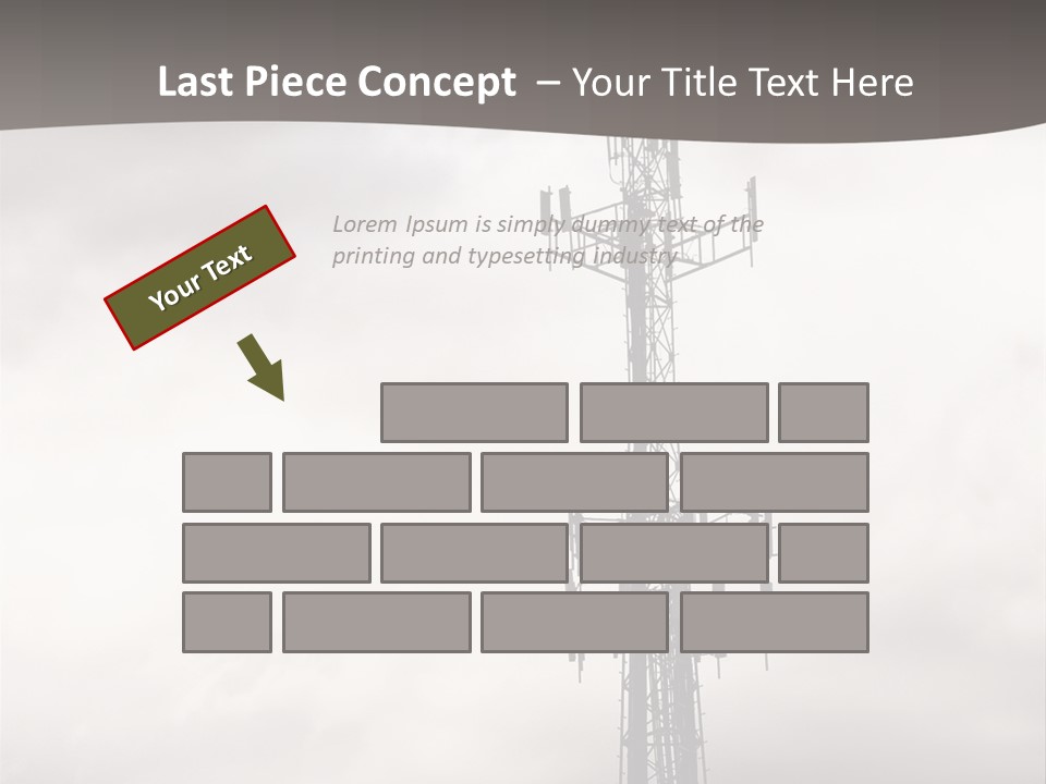 Communication Tower Against Gray Cloudy Sky PowerPoint Template