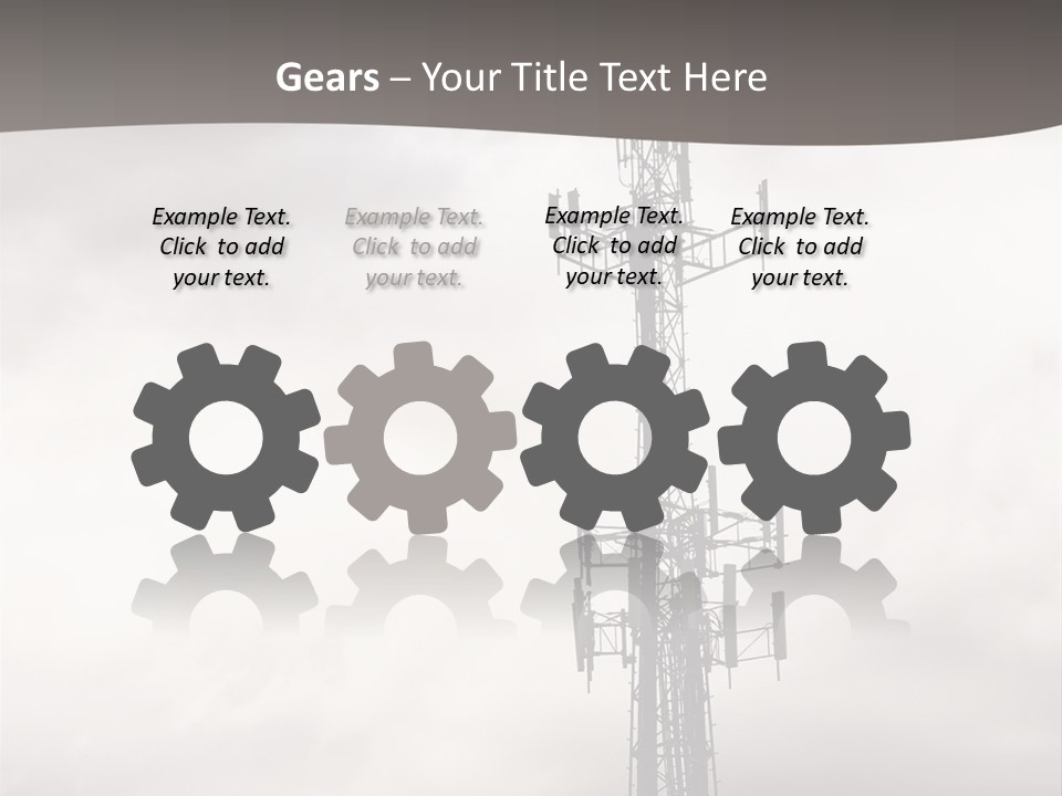 Communication Tower Against Gray Cloudy Sky PowerPoint Template