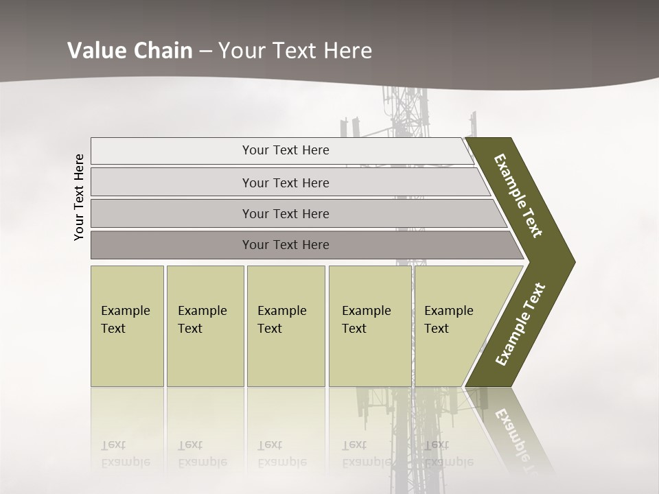 Communication Tower Against Gray Cloudy Sky PowerPoint Template