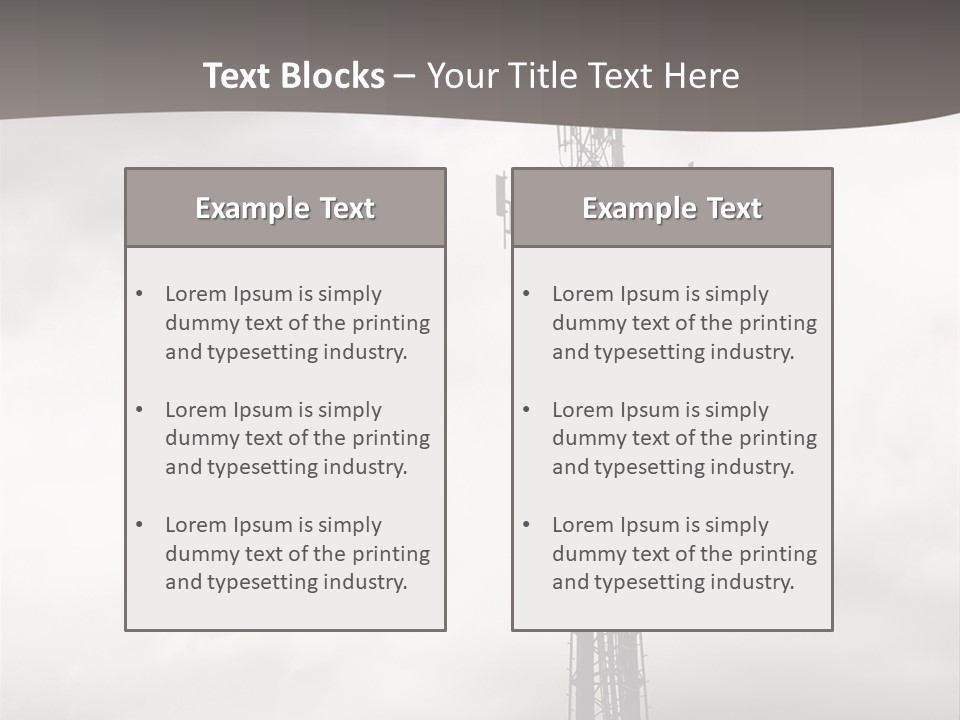 Communication Tower Against Gray Cloudy Sky PowerPoint Template