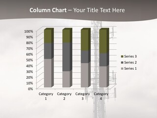 Communication Tower Against Gray Cloudy Sky PowerPoint Template