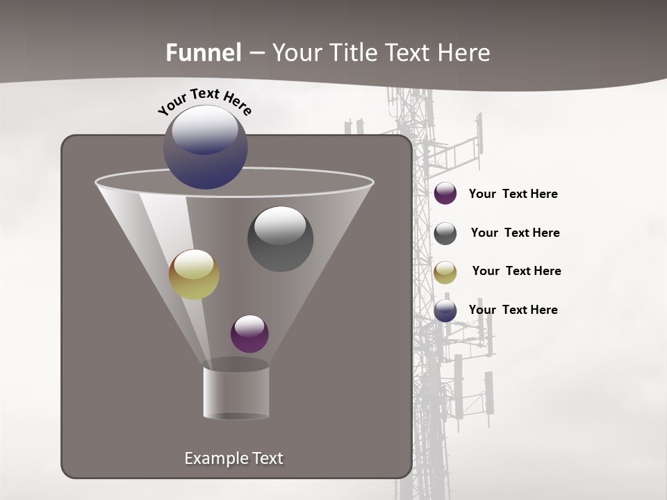Communication Tower Against Gray Cloudy Sky PowerPoint Template