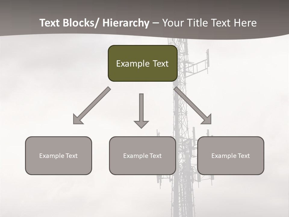 Communication Tower Against Gray Cloudy Sky PowerPoint Template