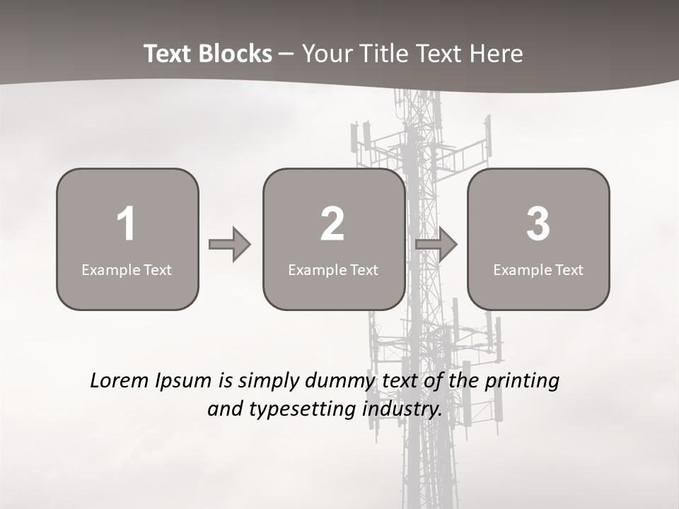 Communication Tower Against Gray Cloudy Sky PowerPoint Template