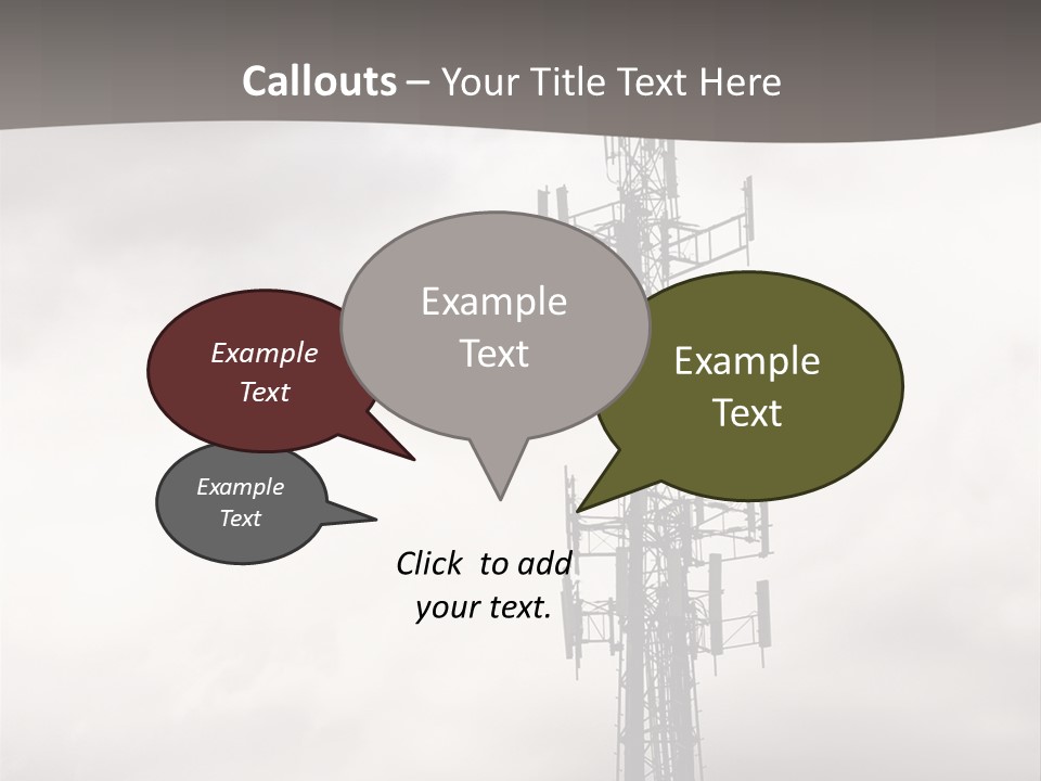 Communication Tower Against Gray Cloudy Sky PowerPoint Template
