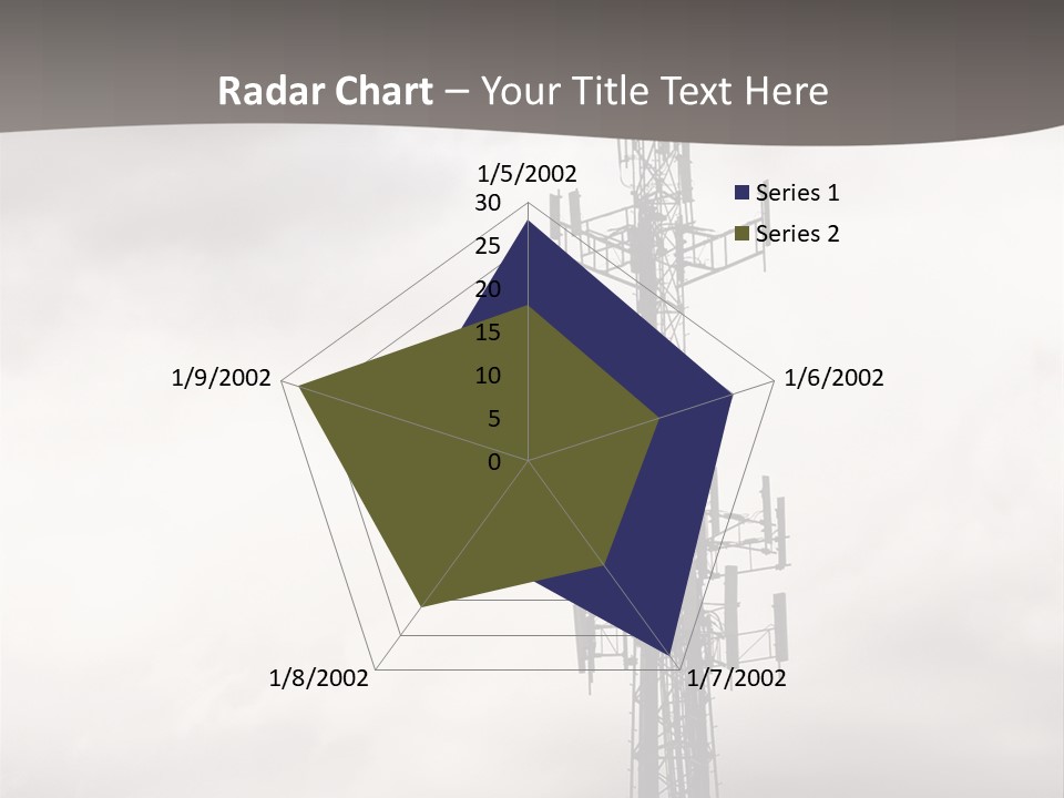 Communication Tower Against Gray Cloudy Sky PowerPoint Template