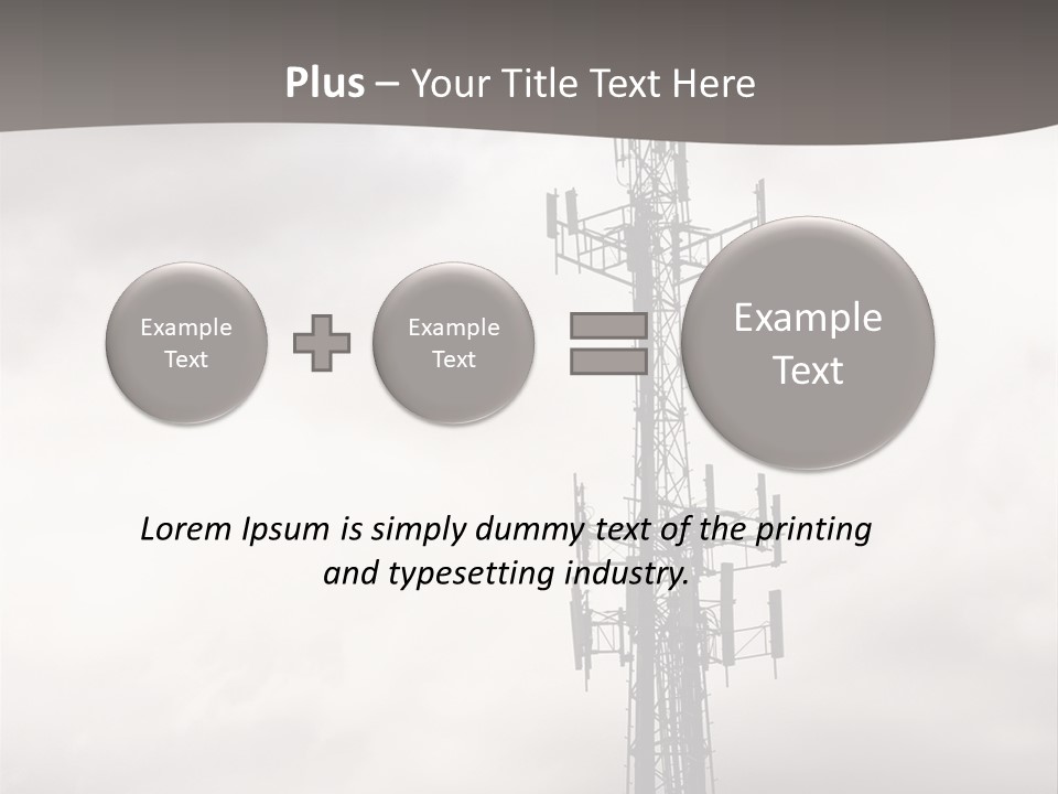Communication Tower Against Gray Cloudy Sky PowerPoint Template