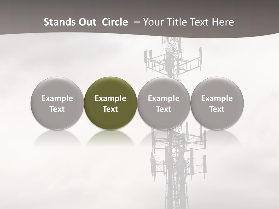 Communication Tower Against Gray Cloudy Sky PowerPoint Template