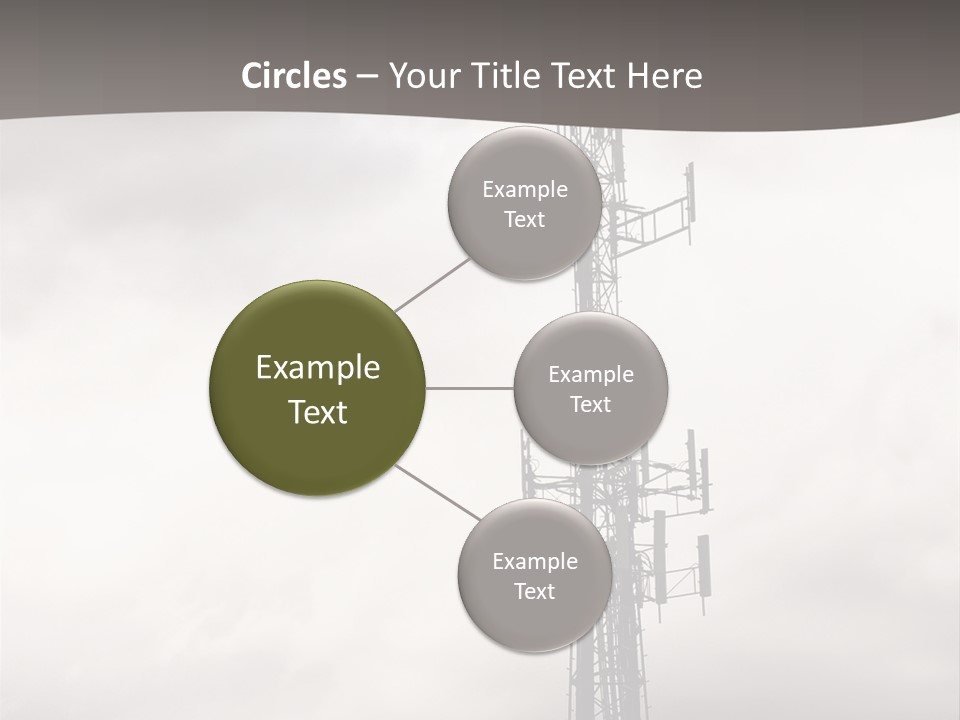 Communication Tower Against Gray Cloudy Sky PowerPoint Template