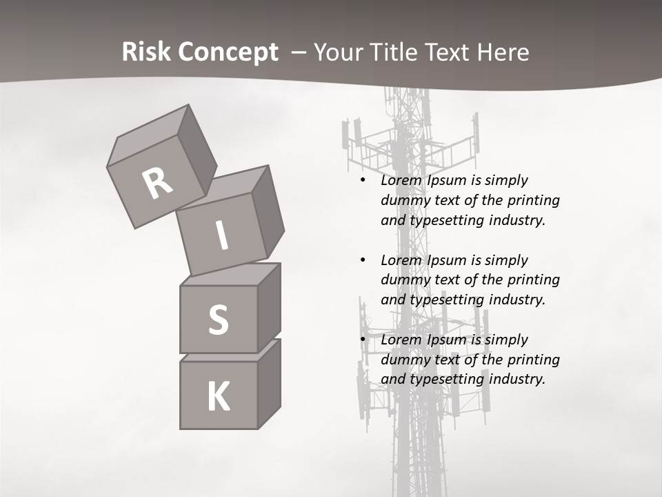 Communication Tower Against Gray Cloudy Sky PowerPoint Template