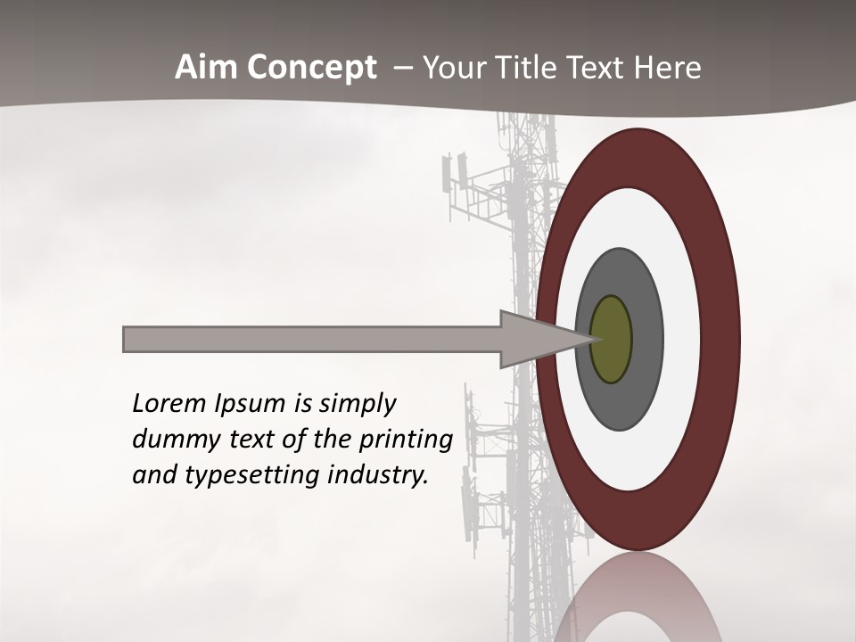 Communication Tower Against Gray Cloudy Sky PowerPoint Template