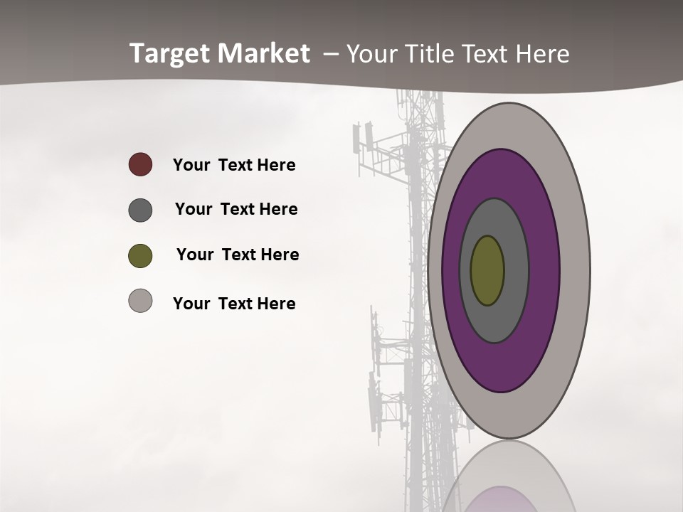 Communication Tower Against Gray Cloudy Sky PowerPoint Template