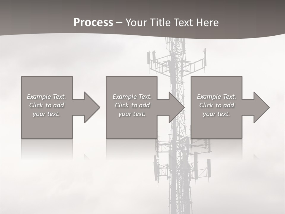 Communication Tower Against Gray Cloudy Sky PowerPoint Template