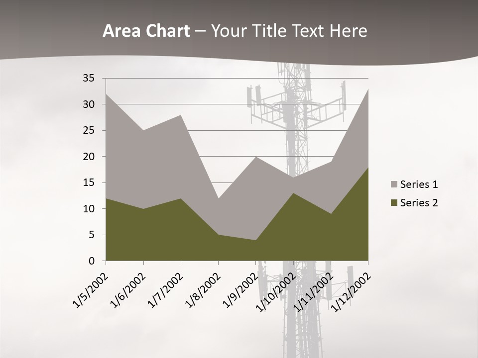 Communication Tower Against Gray Cloudy Sky PowerPoint Template