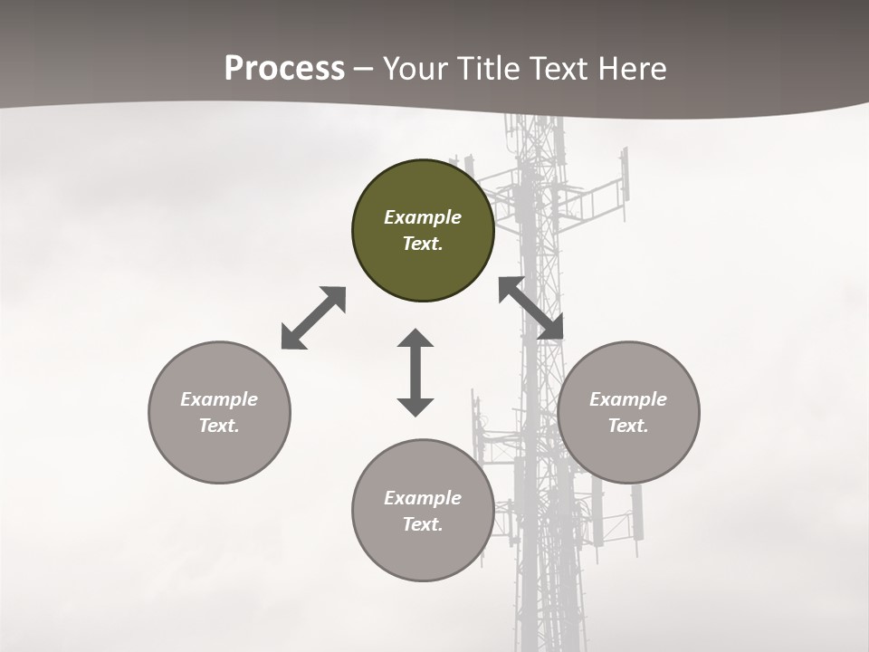 Communication Tower Against Gray Cloudy Sky PowerPoint Template