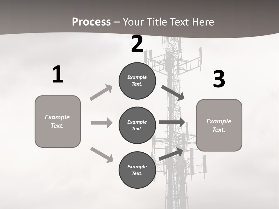 Communication Tower Against Gray Cloudy Sky PowerPoint Template