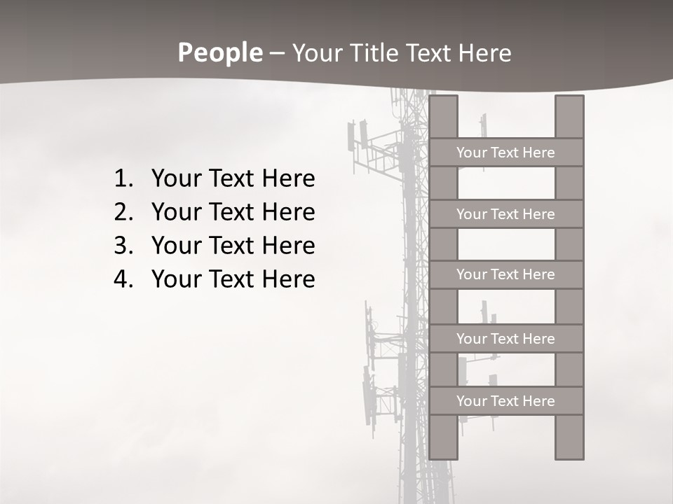 Communication Tower Against Gray Cloudy Sky PowerPoint Template
