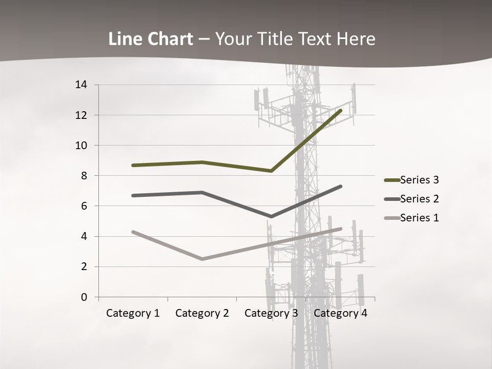 Communication Tower Against Gray Cloudy Sky PowerPoint Template