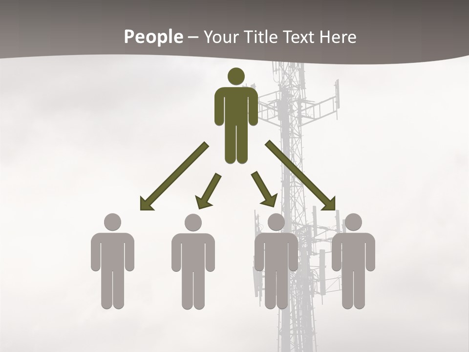 Communication Tower Against Gray Cloudy Sky PowerPoint Template