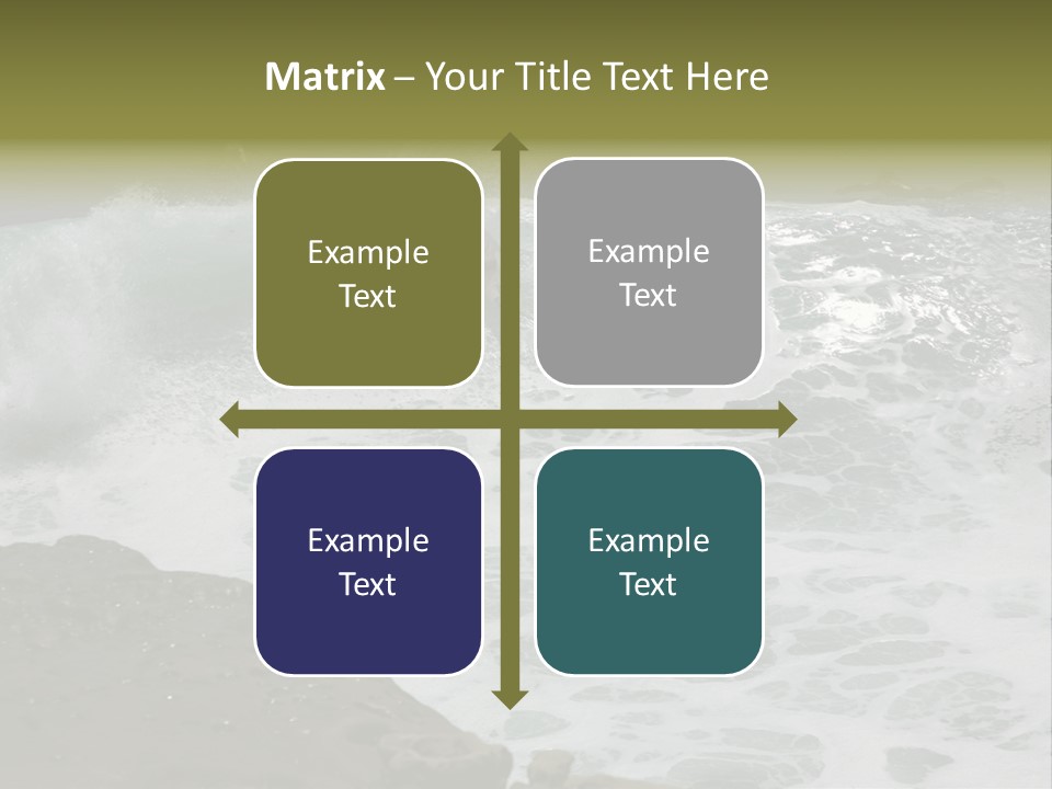 Surfing Close To The Dangerous Rocky Coast. PowerPoint Template