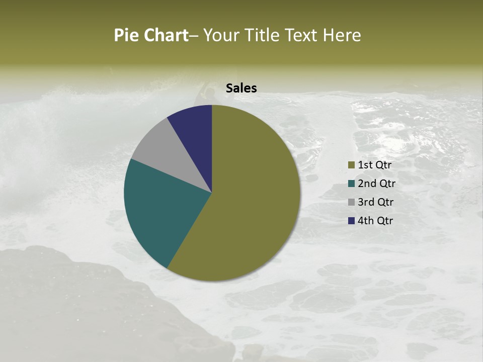 Surfing Close To The Dangerous Rocky Coast. PowerPoint Template