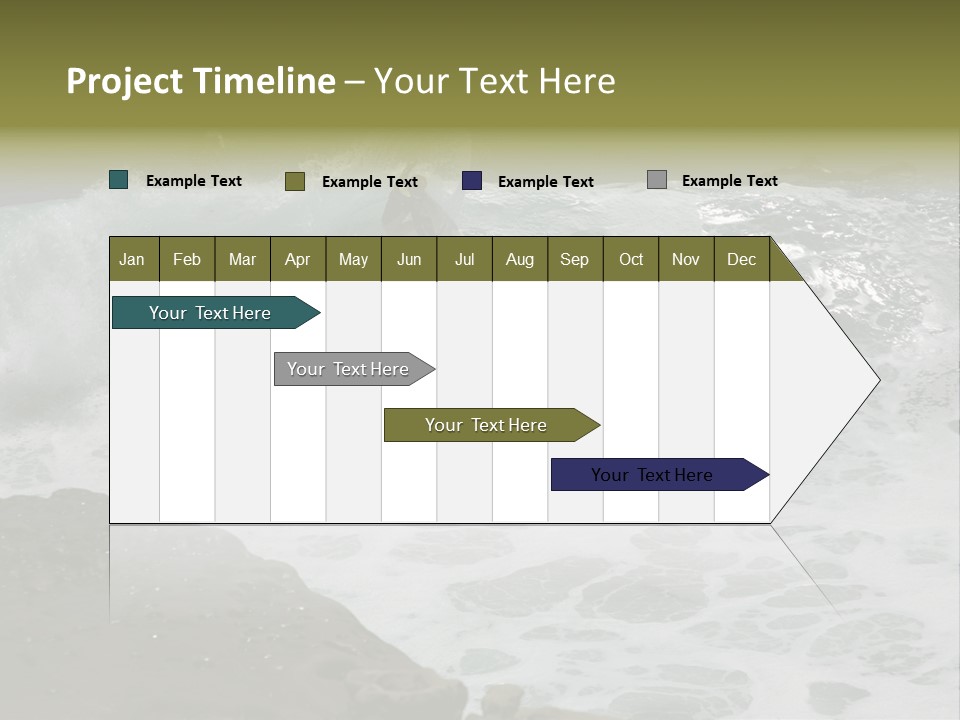Surfing Close To The Dangerous Rocky Coast. PowerPoint Template