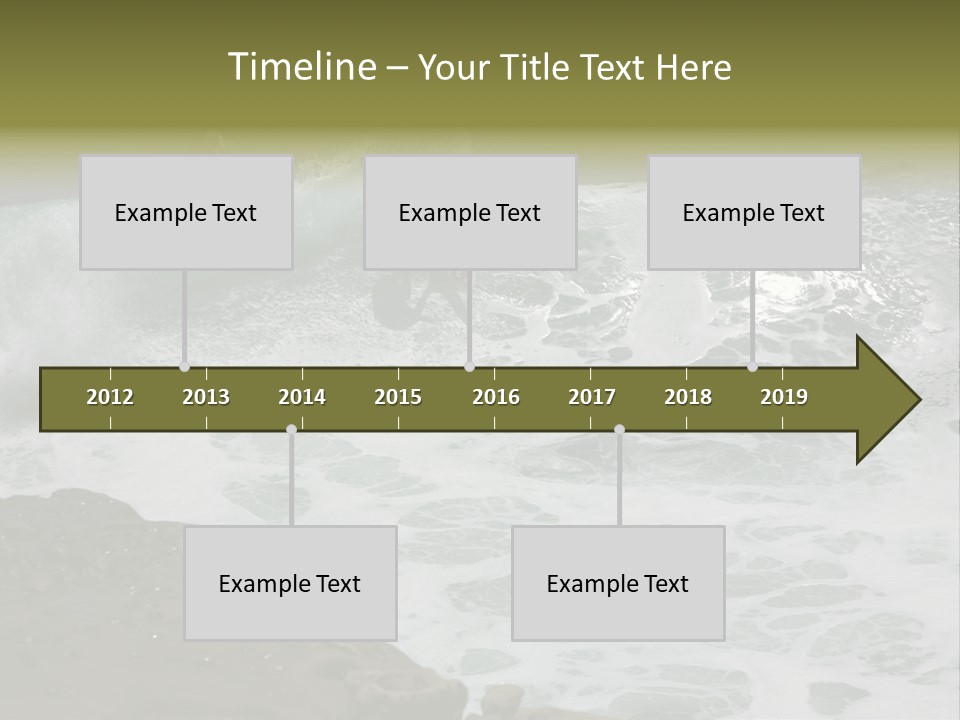Surfing Close To The Dangerous Rocky Coast. PowerPoint Template