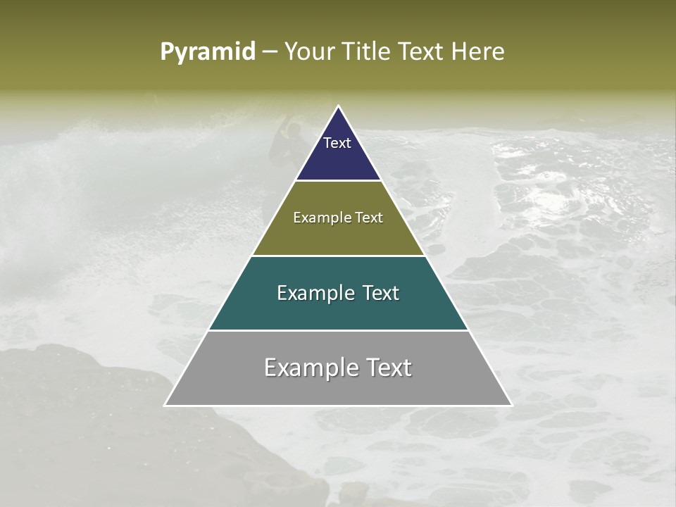 Surfing Close To The Dangerous Rocky Coast. PowerPoint Template