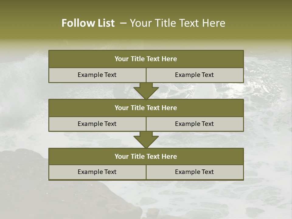 Surfing Close To The Dangerous Rocky Coast. PowerPoint Template