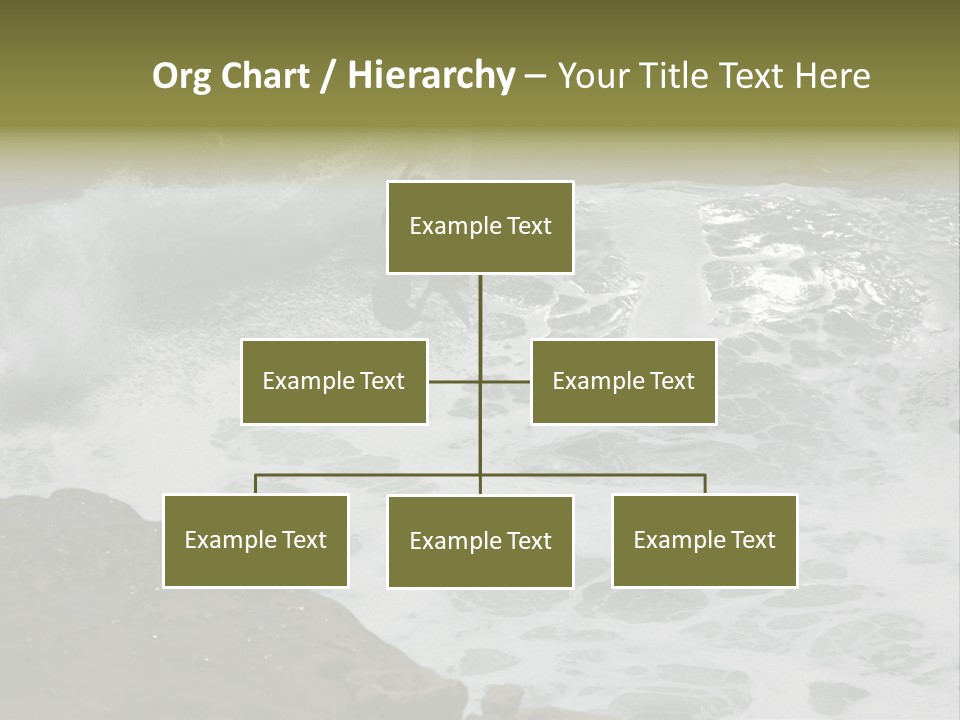 Surfing Close To The Dangerous Rocky Coast. PowerPoint Template