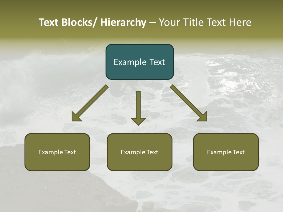 Surfing Close To The Dangerous Rocky Coast. PowerPoint Template