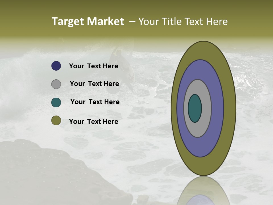 Surfing Close To The Dangerous Rocky Coast. PowerPoint Template