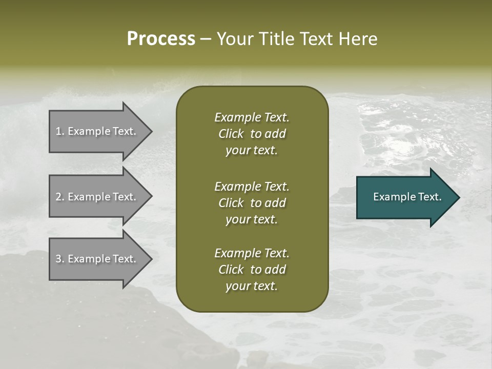 Surfing Close To The Dangerous Rocky Coast. PowerPoint Template