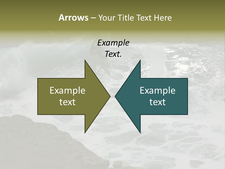 Surfing Close To The Dangerous Rocky Coast. PowerPoint Template