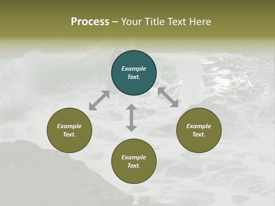 Surfing Close To The Dangerous Rocky Coast. PowerPoint Template