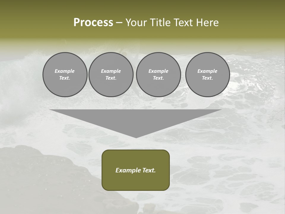 Surfing Close To The Dangerous Rocky Coast. PowerPoint Template