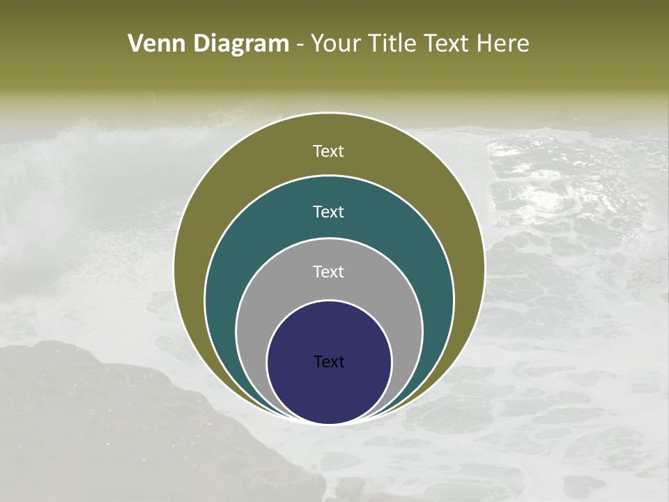 Surfing Close To The Dangerous Rocky Coast. PowerPoint Template