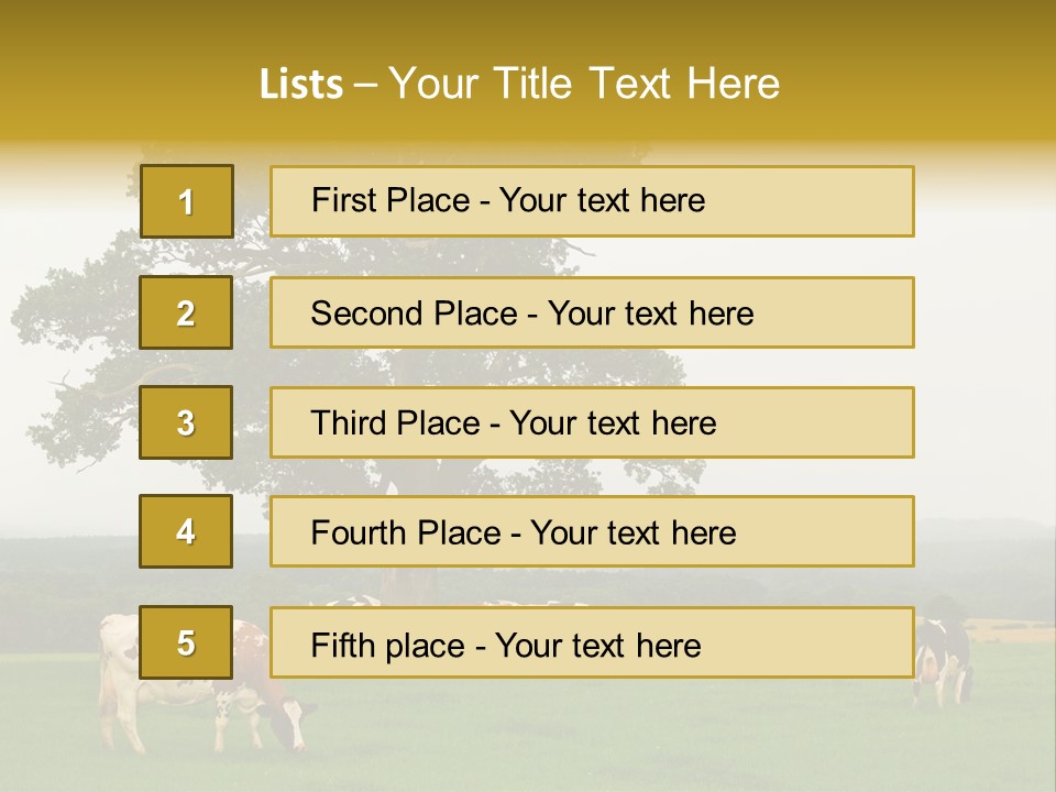 Dairy Cows In Early Morning Mist PowerPoint Template