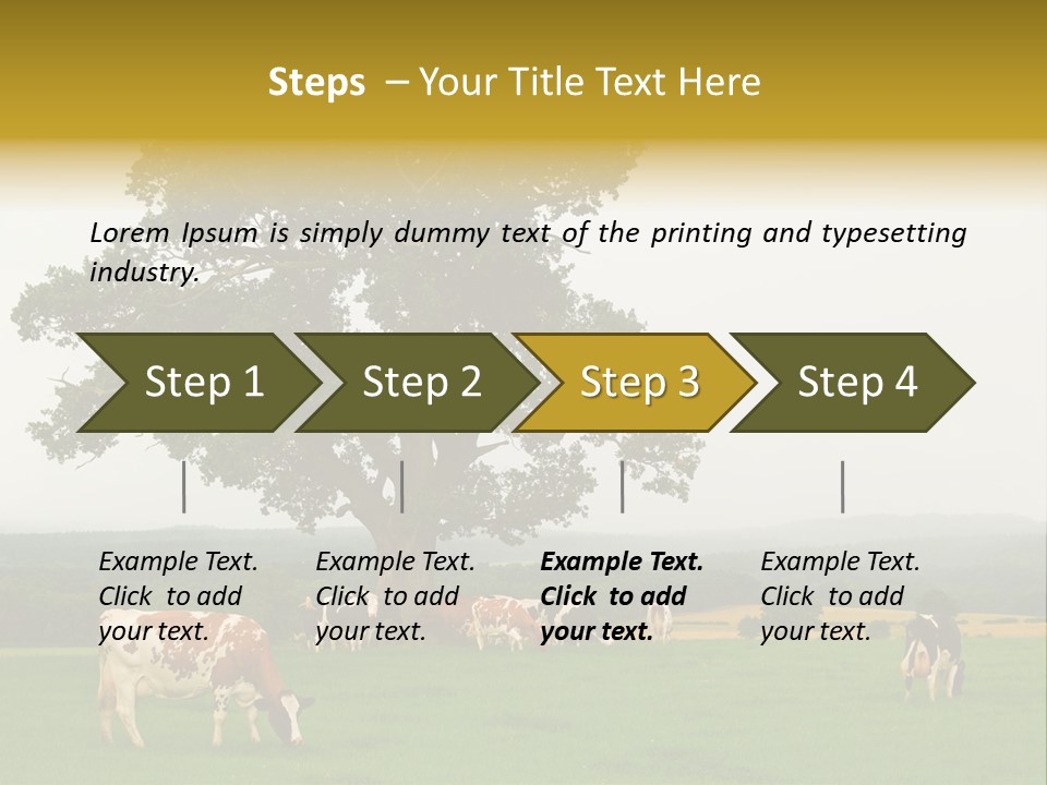 Dairy Cows In Early Morning Mist PowerPoint Template