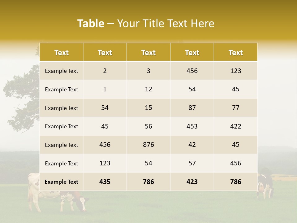 Dairy Cows In Early Morning Mist PowerPoint Template