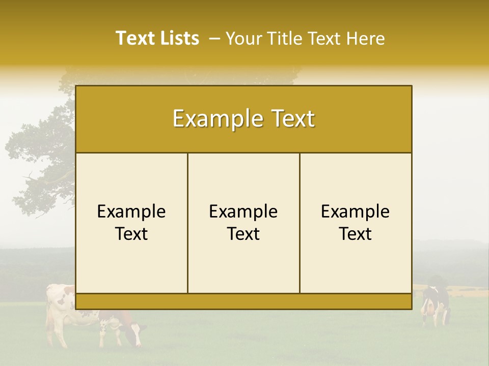 Dairy Cows In Early Morning Mist PowerPoint Template