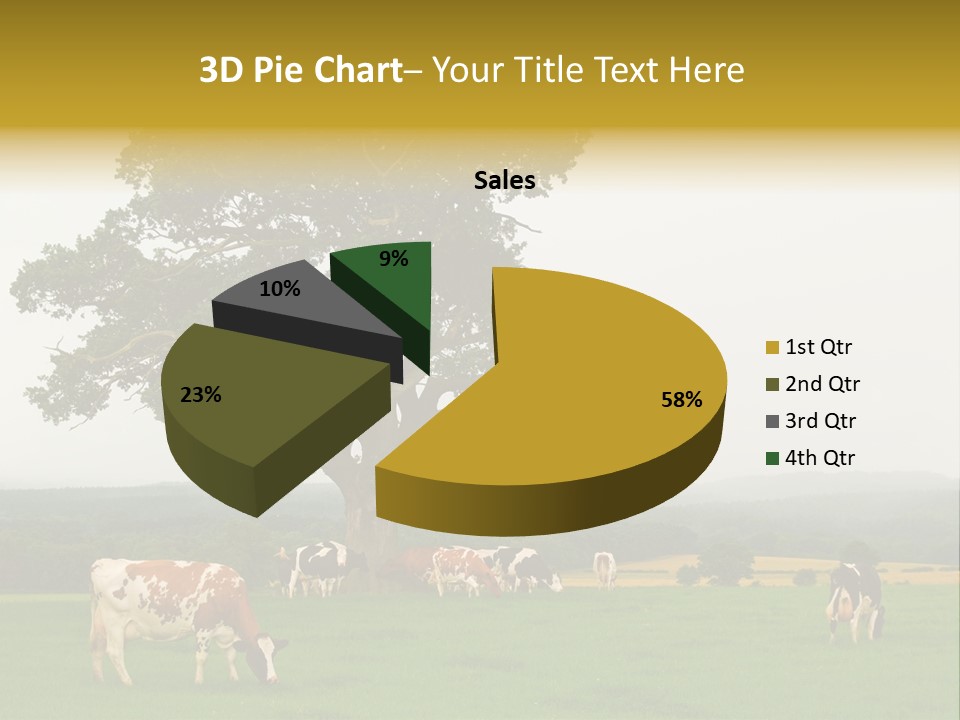 Dairy Cows In Early Morning Mist PowerPoint Template