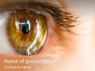 The Macro Image Of The Brown Eye PowerPoint Template