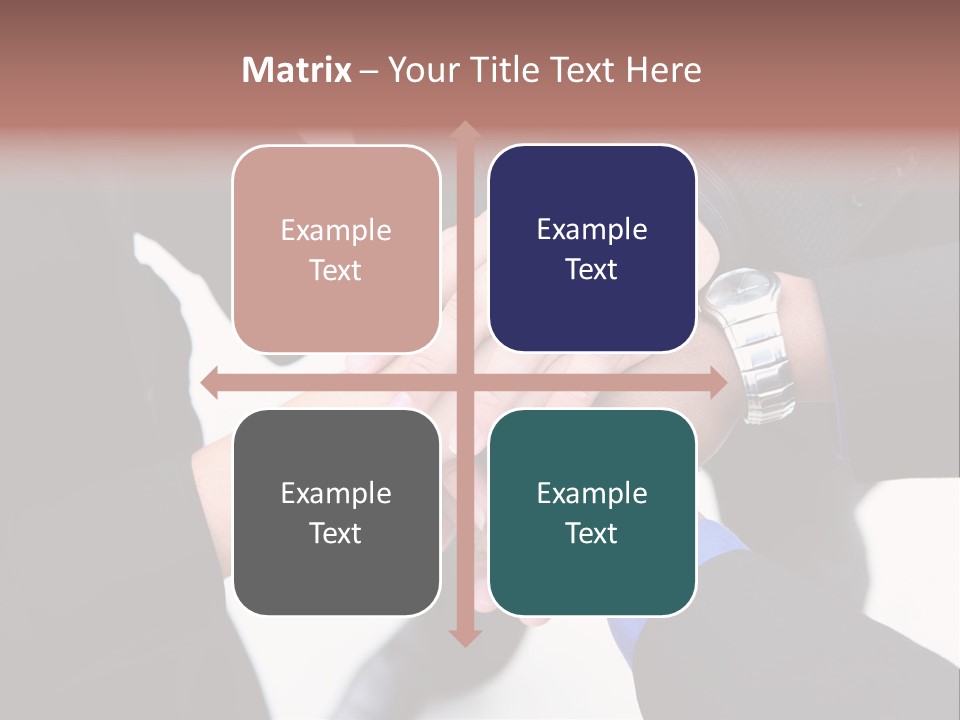 A Diverse Group Of Workers With Their Hands Together In Form Of Teamwork PowerPoint Template